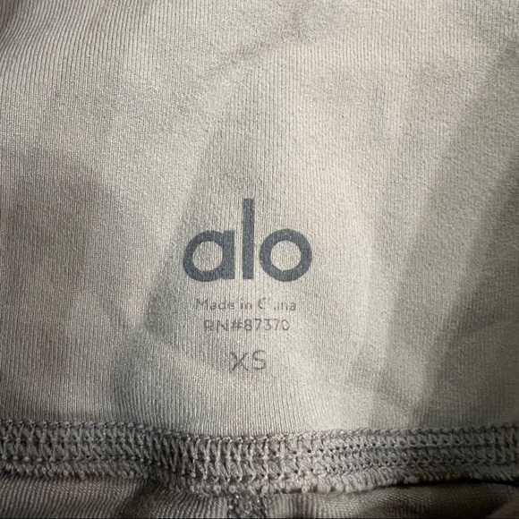 Alo Yoga Block Mesh Stripe Side Detail High Waist Leggings Beige Sz XS Outdoor - Picture 5 of 12